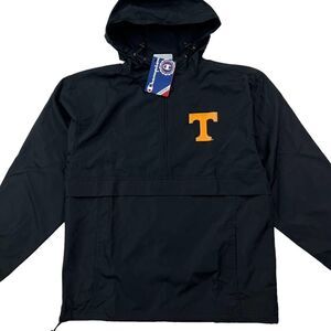 New Champion Men US S Black Windbreaker Anorak Jacket Lightweight Pullover